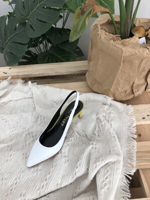modern combi slingback heel white