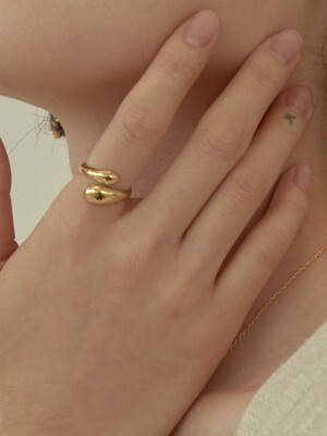 silver925 curve ring-gold