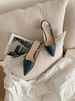 Baroque slingback / midnight blue