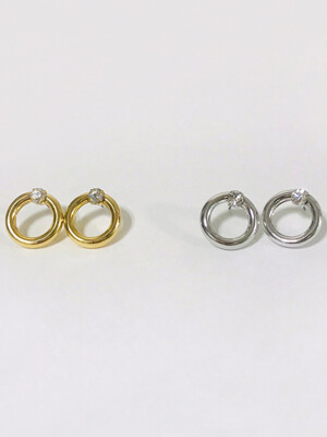 Simple Cubic Bold Ring Earring