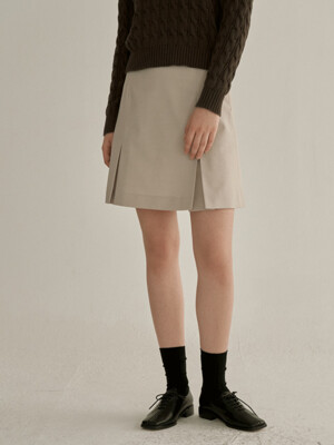 Two tuck mini skirt_2color