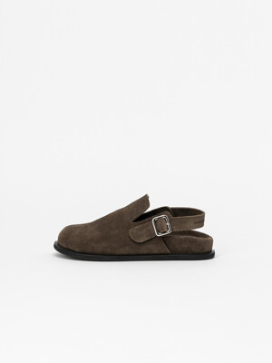 Supi Footbed Slingback Slides in Shitake Khaki