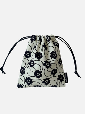RETRO FLOWER IVORY STRING POUCH R