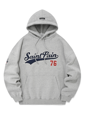 SP TEAM LOGO HOOD-MELANGE GRAY