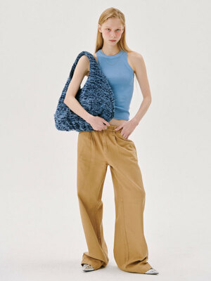 Rustling shoulder bag [Denim hairy]
