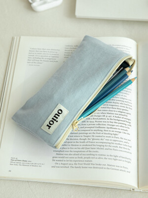 ouior flat pencil case - morning sky (topside zipper)