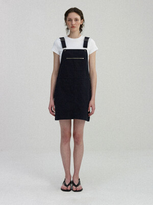 Toffe cotton overall skirt (Dark navy)