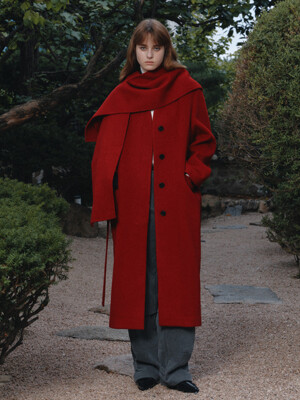 RONAN Cashmere Handmade Muffler_Red