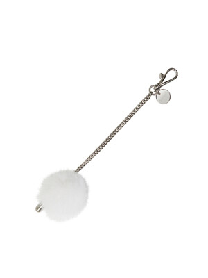 Tiny Pompom Bullet Chain (타이니 폼폼 불렛 체인) White