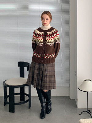 Wool midi pleats skirt