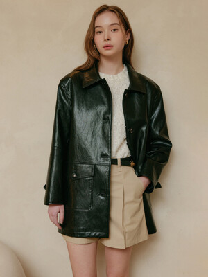 브루클린 레더 자켓_블랙 / BROOKLYN LEATHER JACKET_BLACK