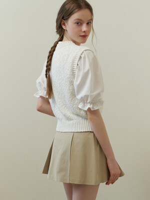 Candy floss knit vest (white)