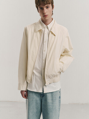 UNISEX LIGHT COLLARED BLOUSON CREAM_M_UDJU4A109CR