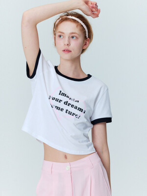 Dreams Cropped Short Sleeve T-Shirt_White