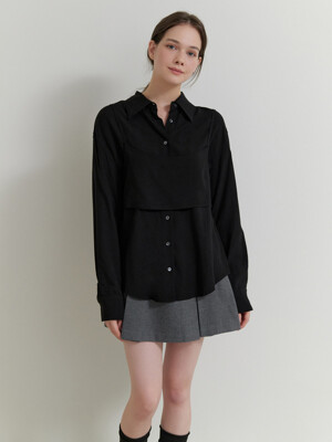 Bay bustier blouse_2piece (black)