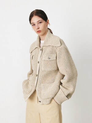 TFF COTTON COLLAR KNIT JACKET_2COLORS