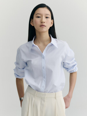 Pintuck Sleeve Cotton Blouse_3color
