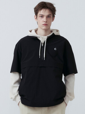 [25SS clove] Short Sleeve Anorak_Men (Black)