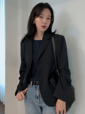 Overfit single jacket - Navy