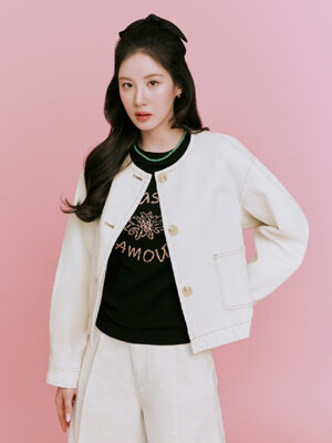 25SS 라운드넥 데님 자켓