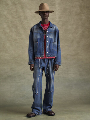 RODEO MOTORCYCLE DENIM JACKET awa676m(BLUE)