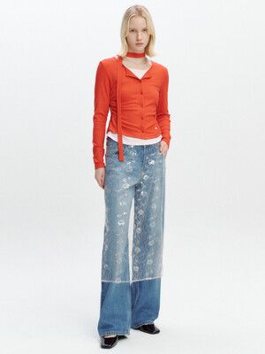 2 In 1 Cardigan Layered T-shirt RED
