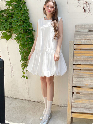 [10차분완판]Pumpkin Puff Mini Dress - Ivory