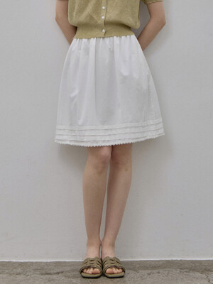 HEM TIERED BANDING HALF-SKIRT 2COLORS