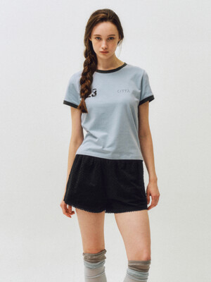 Number 23 Citta Ringer T-shirt_CTT374(Sky Blue)