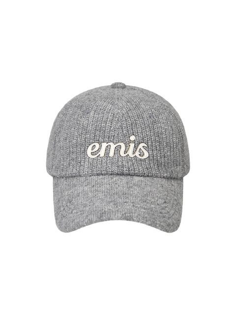이미스 APPLIQUE KNIT BALL CAP-GRAY
