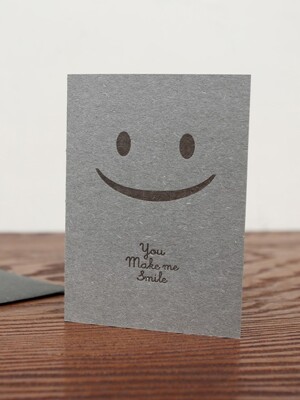 You make me smile 스마일 레터프레스 카드
