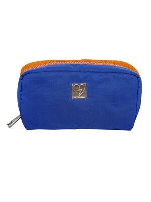 knit-padding pouch (blue/brown)