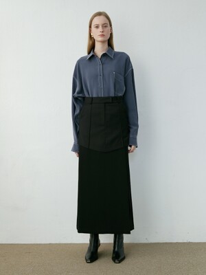 Reconstructed Long Skirt(Black)