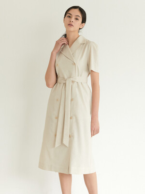 Double Button Dress_L.Beige