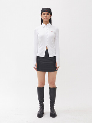 BUTTON-UP COTTON CARDIGAN - WHITE