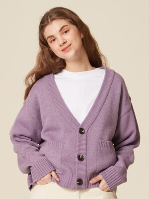 BASIC KNIT CARDIGAN (super crop ver.)_PURPLE