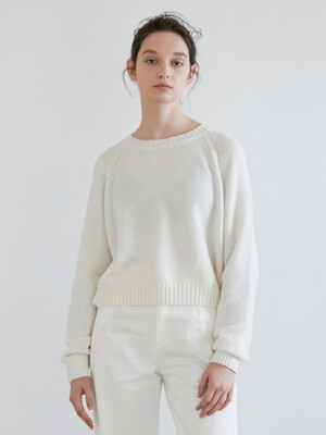 CASHMERE CROPPED KNIT_Ivory