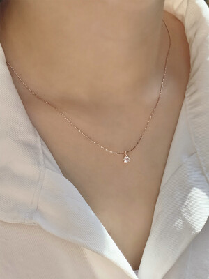 moonstone cutting silky chain necklace