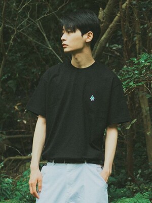 Logo Oversized Half T-shirts-BK