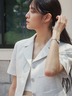 Flat Tweed Jacket_2color
