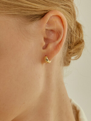 실버 와이드 베이직 원터치 귀걸이 #LSE02