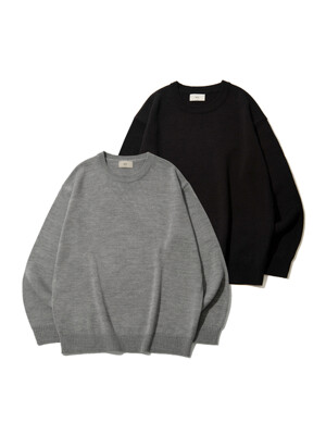 CREW NECK LOOSE FIT SWEATER [11COLOR]