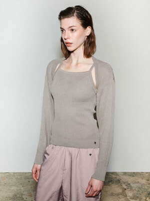 BOLERO KNIT SET-KHAKI 볼레로 니트 세트