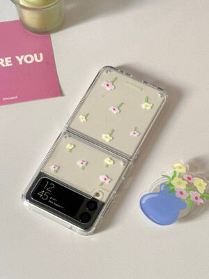 Flower rain Z flip case (jelly/jelly hard case)