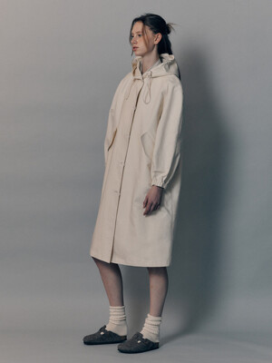 Cotton rain coat (Ivory)