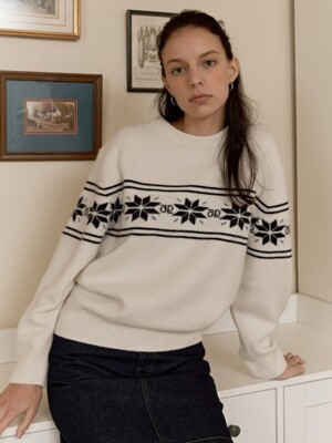 snowflake pullover - ivory