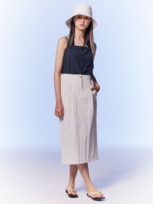 Banding Midi Skirt  White (KE3327M041)