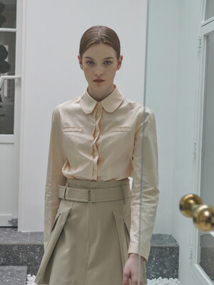 silky cotton blouse - peach