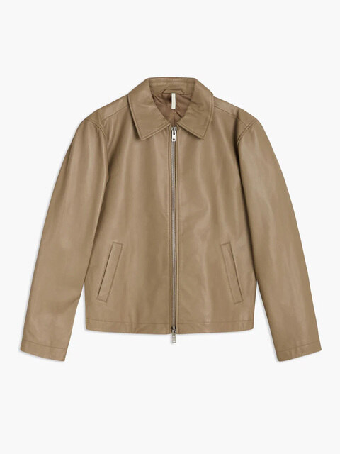 아우터,아우터 - 썬플라워 (SUNFLOWER) - SHORT LEATHER JACKET_KHAKI