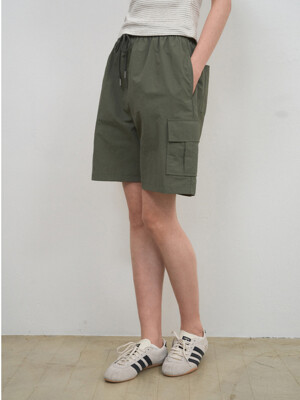 stone cago pocket banding shorts(4col)